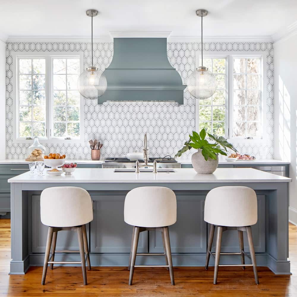 Dimmable 1-Light Clear Fluted Glass Globe Sphere Kitchen Pendant