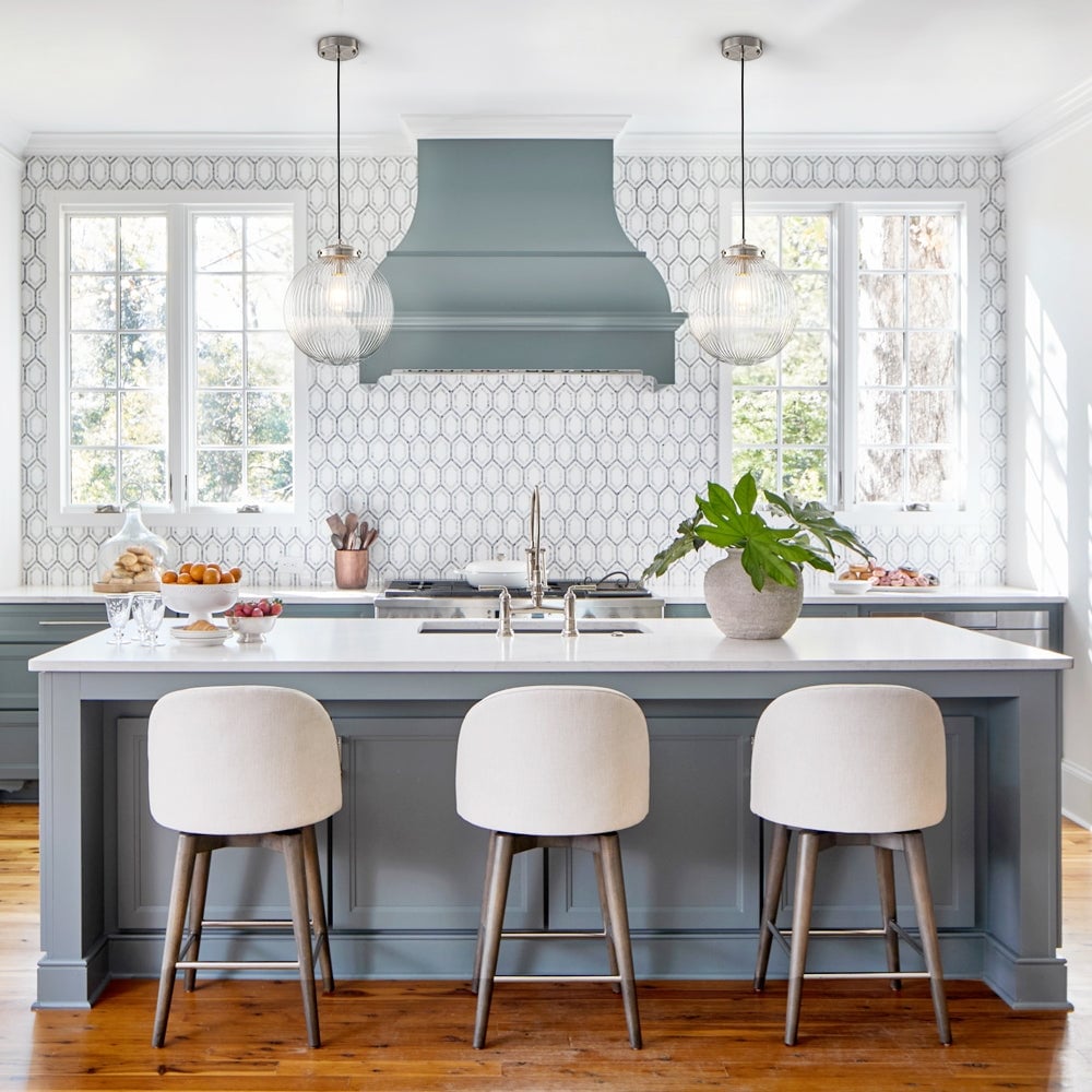 Dimmable 1-Light Clear Fluted Glass Globe Sphere Kitchen Pendant