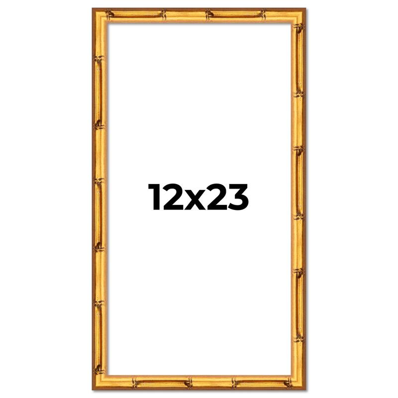 12x23 Frame Gold Bamboo Picture Frame Modern Photo Frame Includes UV Acrylic Shatter Guard Front Acid Free Foam Backing Board