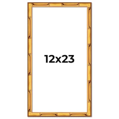 12x23 Frame Gold Bamboo Picture Frame Modern Photo Frame Includes UV Acrylic Shatter Guard Front Acid Free Foam Backing Board