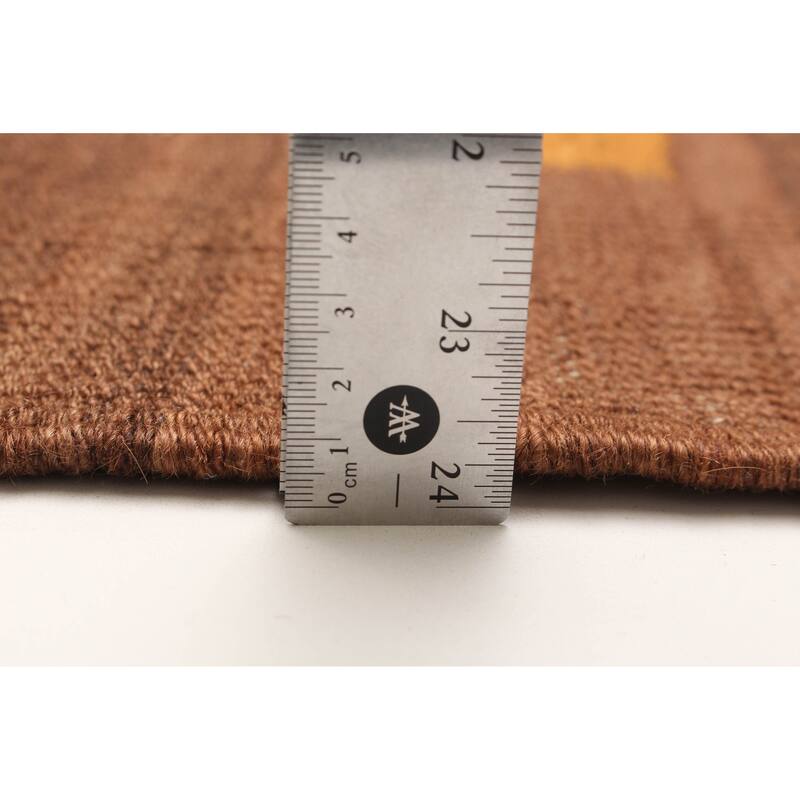 ECARPETGALLERY Flat-Weave Ankara FW Brown Wool Kilim - 7'0 x 9'10