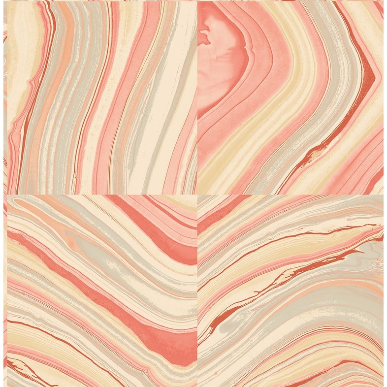 Kenneth James Agate Coral Stone Wallpaper - 20.5in x 396in x 0.025in
