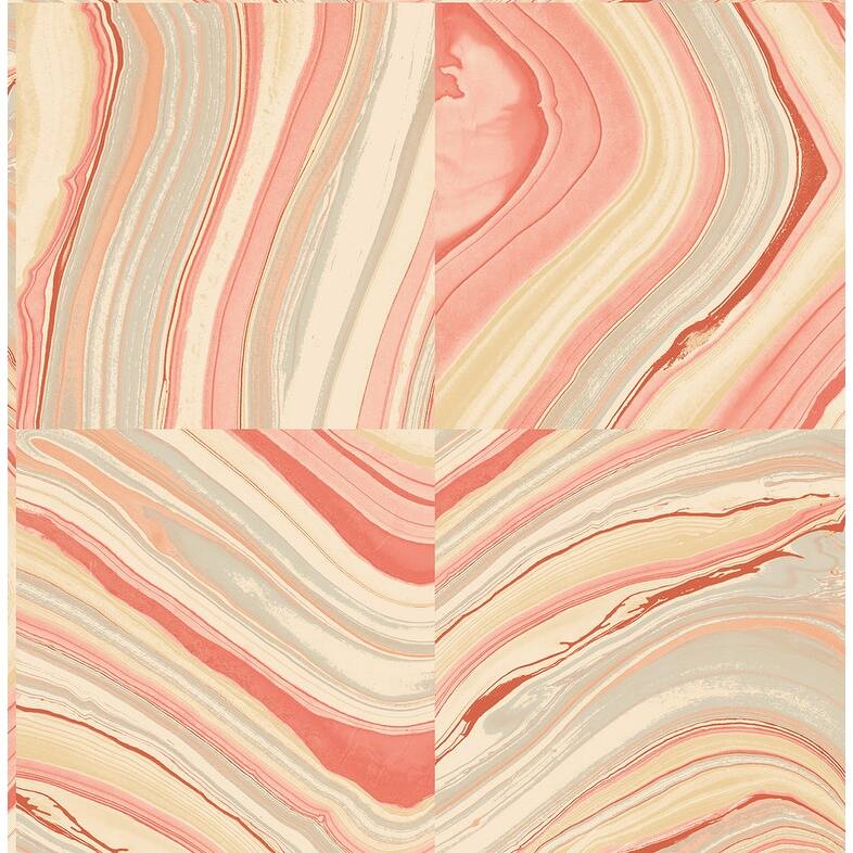 Kenneth James Agate Coral Stone Wallpaper - 20.5in x 396in x 0.025in