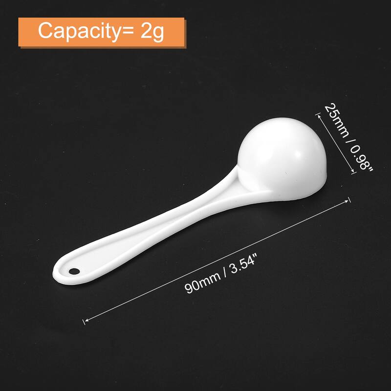 10Pcs Plastic Measuring Spoons Powder Scoops Spoon Kitchen Spoons,2g White - White