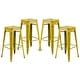 preview thumbnail 12 of 12, 4 Pack 30"H Backless Distressed Metal Indoor-Outdoor Barstool