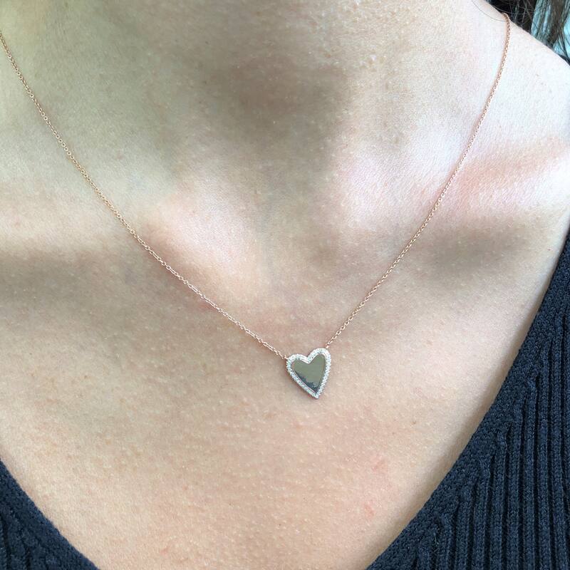 Joelle Collection Diamond Heart Pendant Necklace 14K Gold 1/7 CT TDW Heart Necklace