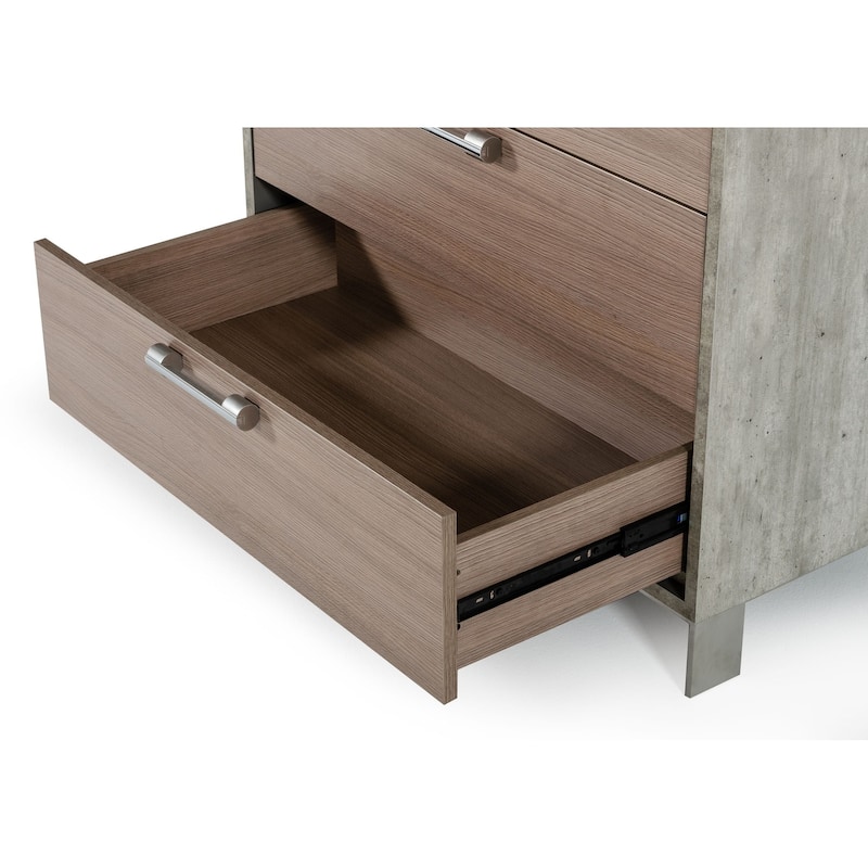 Nova Domus Boston Modern Brown Oak & Brushed Stainless Steel Chest
