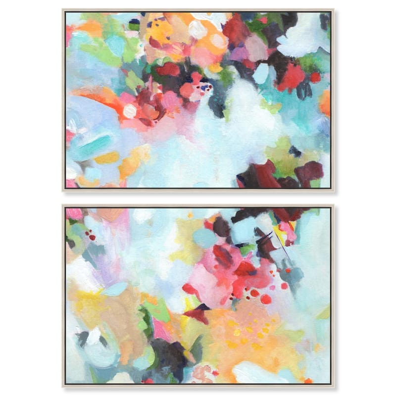Play of Light Canvas Set of 2 by Art Remedy - 30" x 20" - Silver