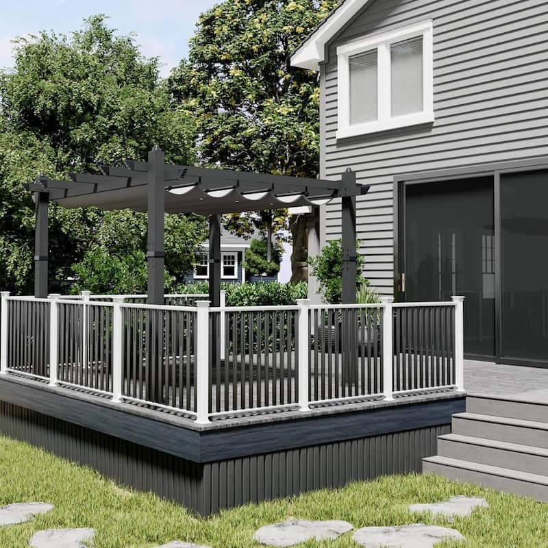 10x10 Ft Patio Outdoor Pergola and Gazebos for Existing Deck, Backyard Garden Porch