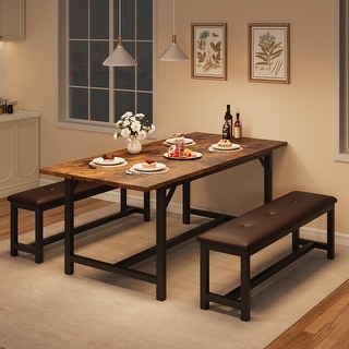 Dining Room Table Set for 4-6,63" Extendable Dining Table Set for 6