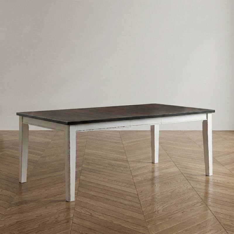 Furniture of America Abeje Rustic White 78-inch Expandable Dining Table - Weathered White