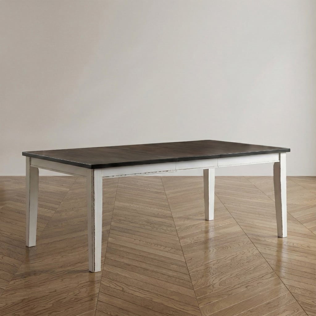 Furniture of America Abeje Rustic White 78-inch Expandable Dining Table