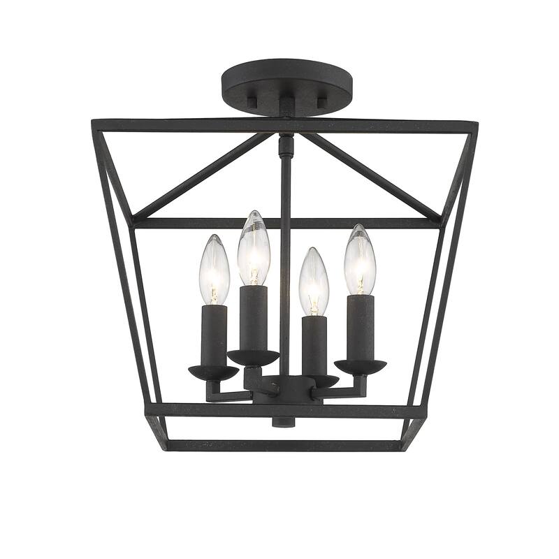 Mini Lantern Ceiling Light and Pendant in Black