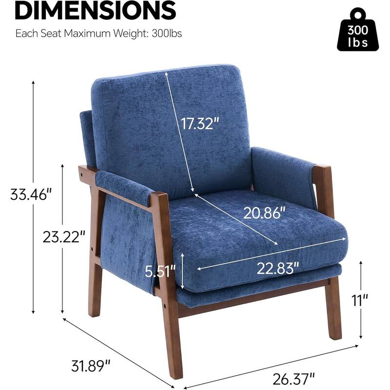 Mid-Century Modern Accent Chairs ,Modern Accent Chair,Chair with Soft Waist Cushion,Ergonomic Lounge Chairs