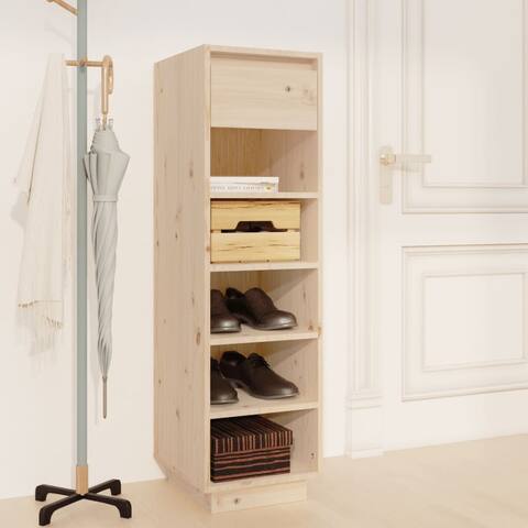 Shoe Cabinet 13.4"x11.8"x41.3" Solid Wood Pine