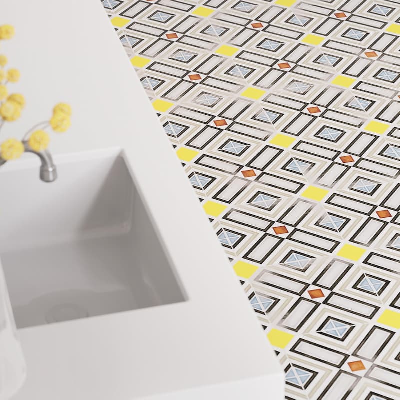 Merola Tile Vaudeville Taco Lima 1-5/8" x 1-5/8" Porcelain Floor and Wall Tile - Case (25 Tiles)