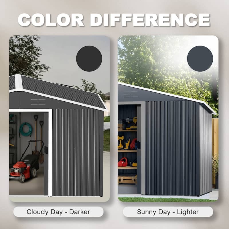 Metal Outdoor Garden Shed Storage Tool Shed with Sliding Doors