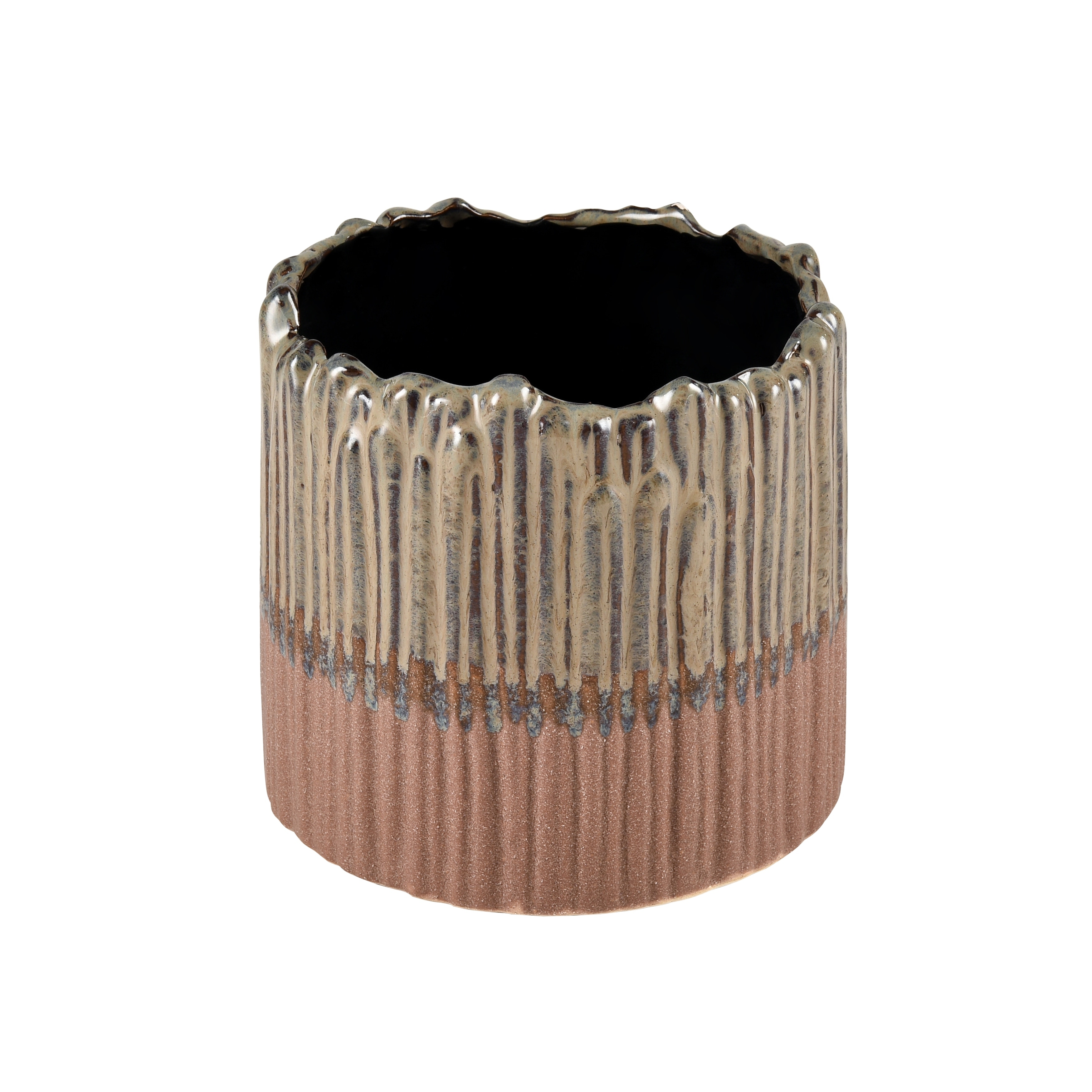 Atlas Cooper Ridged Texture Ceramic Candleholder - 5.25 inch H