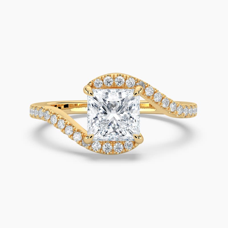 Auriya 14k Gold Princess Lab Grown Diamond Bypass Engagement Ring 1.00 to 5.00 ct. tw. (F-G, VS) - 1.00 carats - Yellow - 6