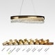 preview thumbnail 7 of 13, Modern 1-Light LED Crystal Chandelier Black Gold Linear Island Lights for Dining Room - D31.5" x H6"