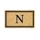 preview thumbnail 2 of 1, 28 in. x 16 in. Monogram Coir Mat, Letter "N"