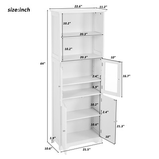 Tall Storage Cabinet with Shelves and Doors for Bathroom - Bed Bath ...