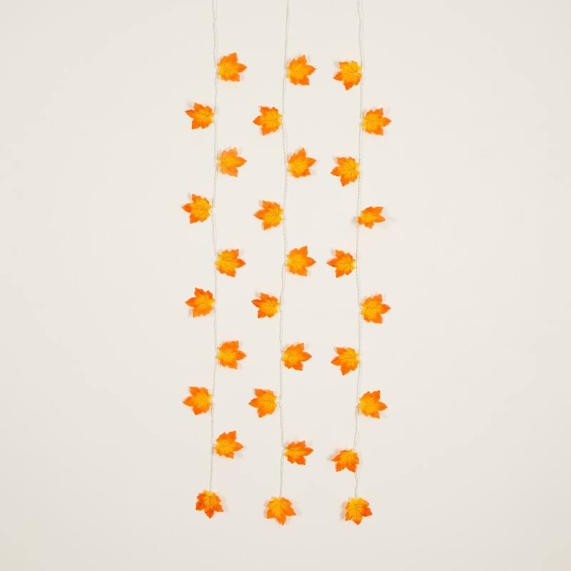 5-ft Pre-Lit Autumn Maple Leaf Artificial Fall Garland with 10 Lights