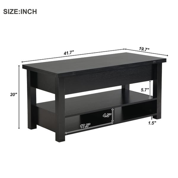 Lift Top Coffee Table Multi-Functional Coffee Table with Open Shelves ...