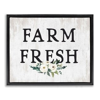 Stupell Farm Fresh with Roses Framed Floater Canvas Wall Art Design By ...