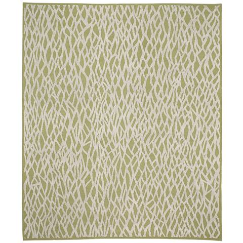 NuStory Hand-Knotted One-of-a-Kind 8' x 10' High-Quality Area Rug in Green/White - 8' x 10'