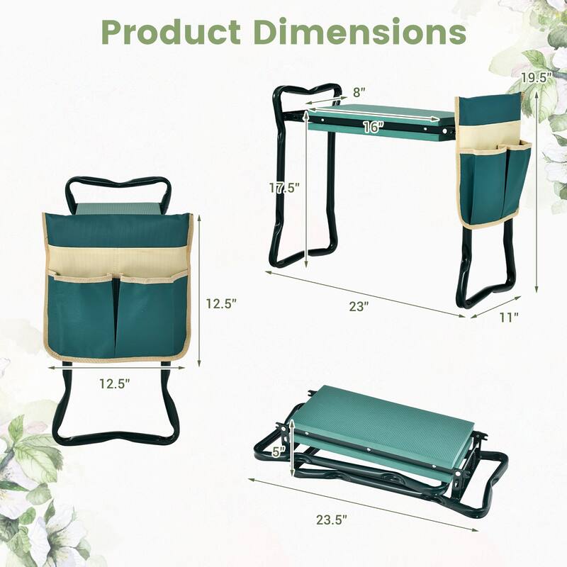 Costway Folding Sturdy Garden Kneeler Gardener Kneeling Pad & Cushion - See Details