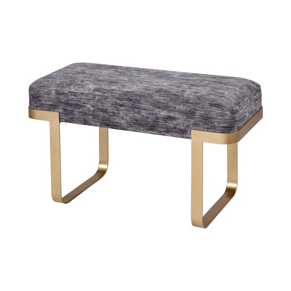 19.75” Gray Chenille and Gold Bench London Town - N/A