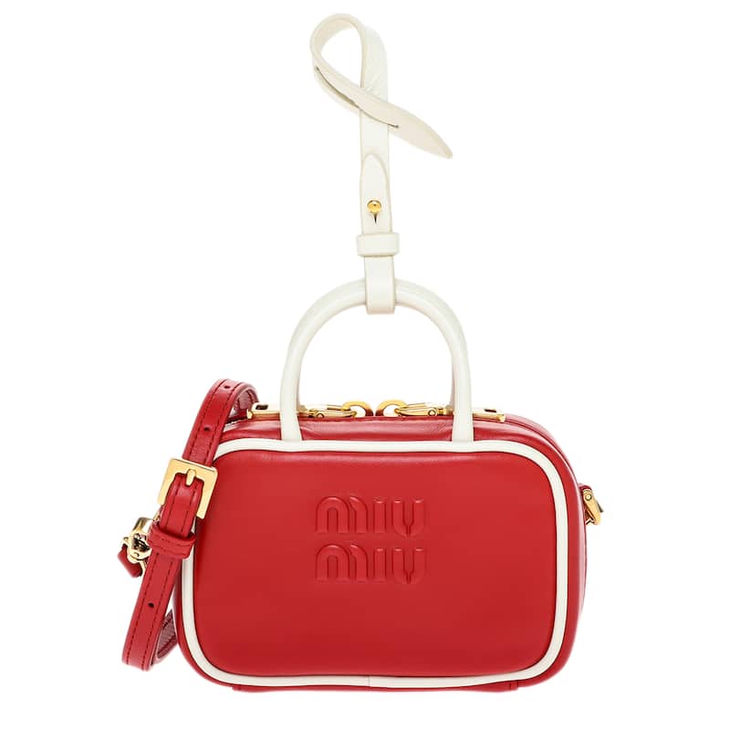 Miu Miu Beau Micro Bag in Leather - Red and White