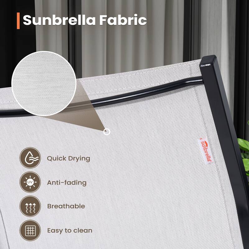 Pellebant 2/4-Piece Outdoor Indoor Patio Swivel Aluminum Bar Stools Sunbrella Textilene