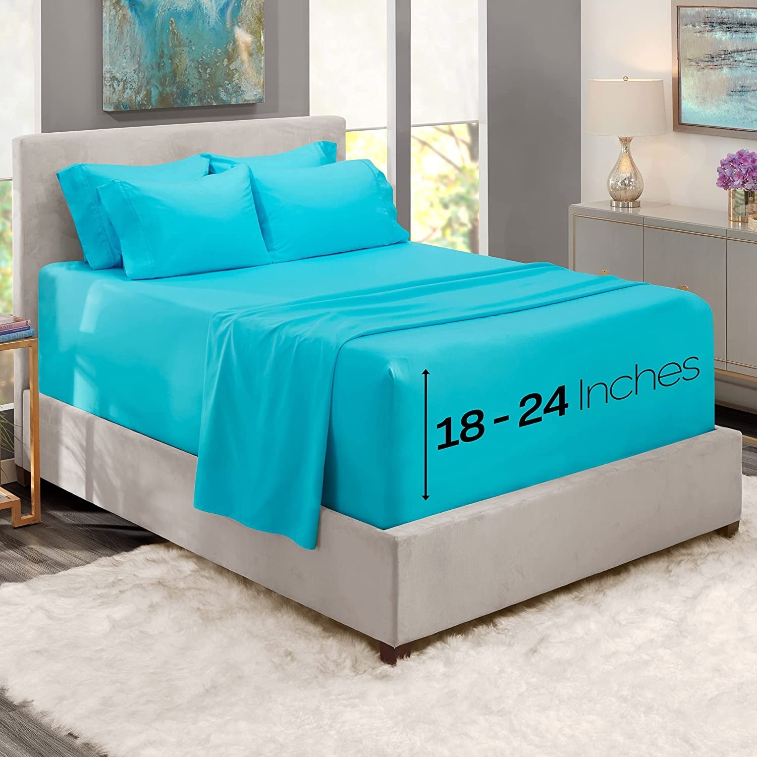 Empyrean Bedding 18"-24" Extra Deep Pocket Sheets Set - Ultra Soft Luxury Bed Sheet Set