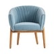 preview thumbnail 4 of 2, Fairview Light Blue Velvet Barrel Chair - 29.5"H x 27.5"D 26.5"W