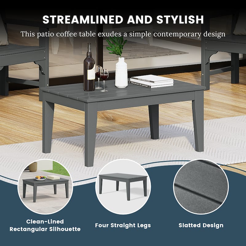Polytrends Laguna Outdoor Patio Conversation Coffee Table