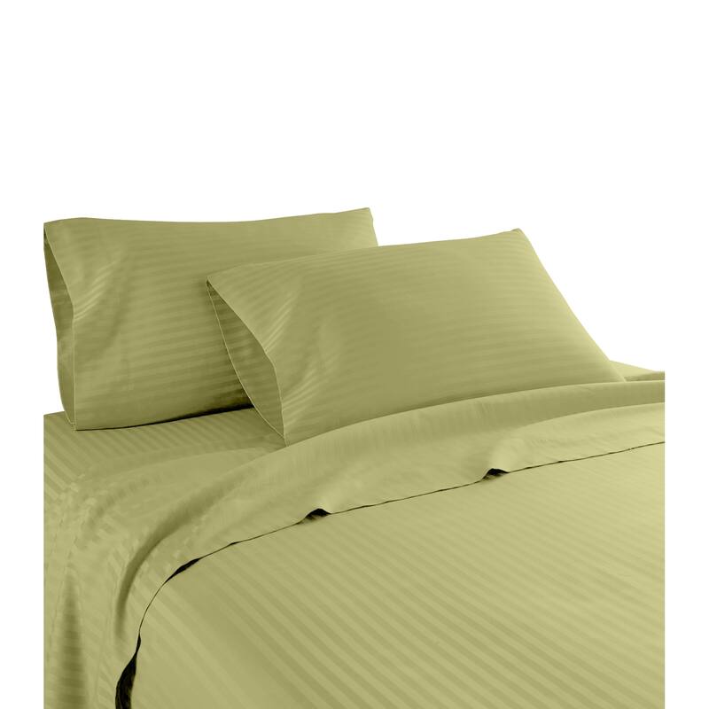 Striped 1200 TC Egyptian Cotton Deep Pocket Bed Sheet Set