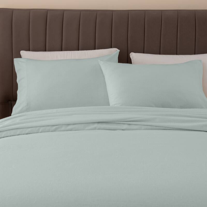 Ultra Soft 100% Turkish Cotton Flannel Double Brushed Solid Sheet Set