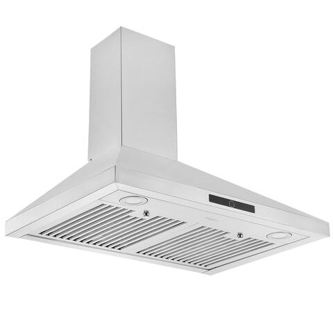 Ancona 30 in. Convertible Wall Mount Pyramid Range Hood in Stainless