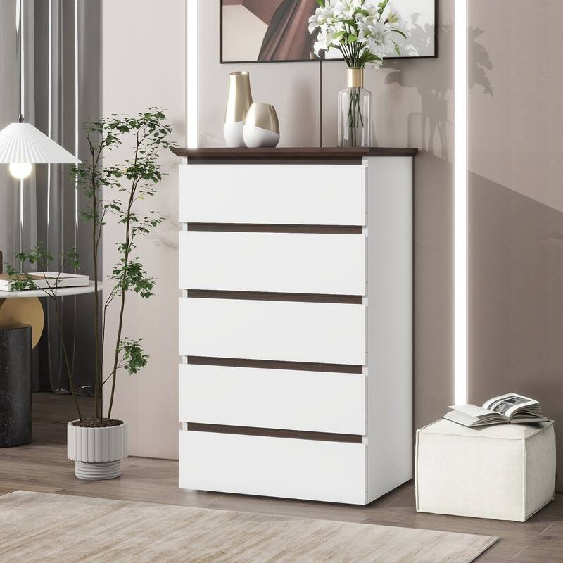One Modern 5-Drawer Storage Chest Dresser Drawer