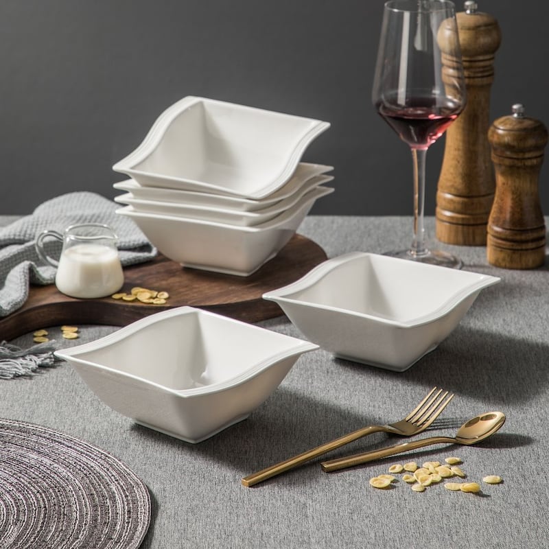 MALACASA Flora Porcelain 6-Piece 15 Oz. Cereal Bowl