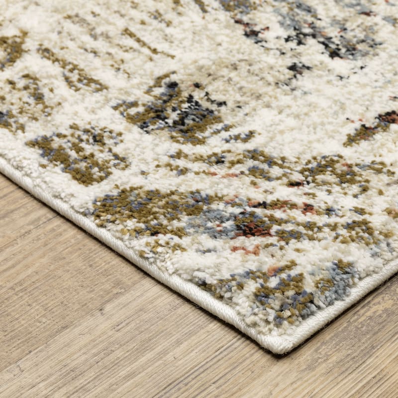 ROW Gemma Modern Distressed Geometric Beige/Multi Area Rug