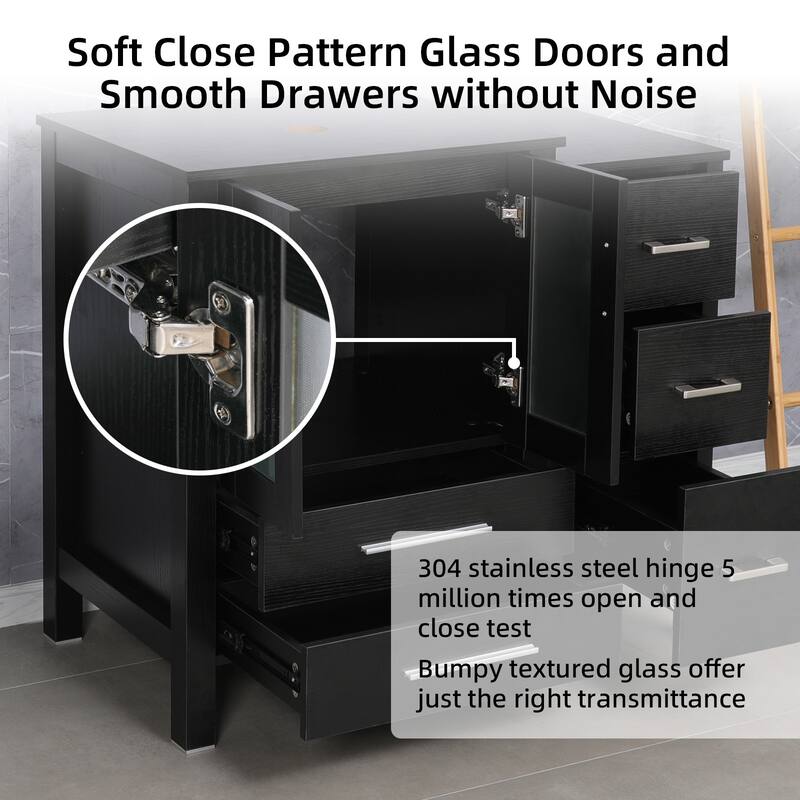 72" Bathroom Vanity Set Vessel Sink Cabinet Mirror Combo