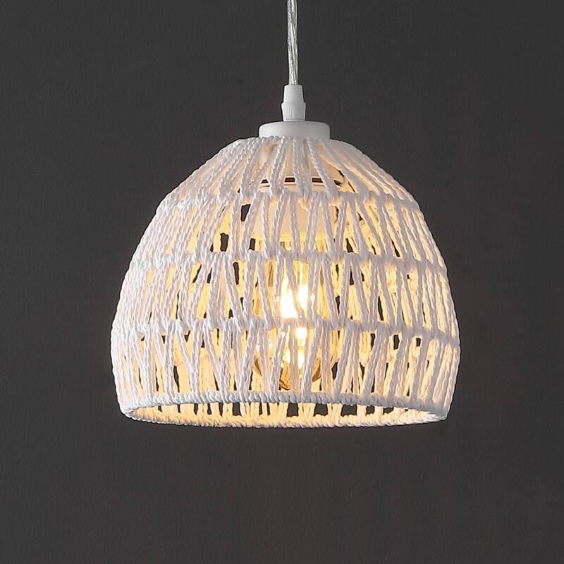 Jigu 1-Light Woven Rattan/Iron LED Pendant, by JONATHAN Y