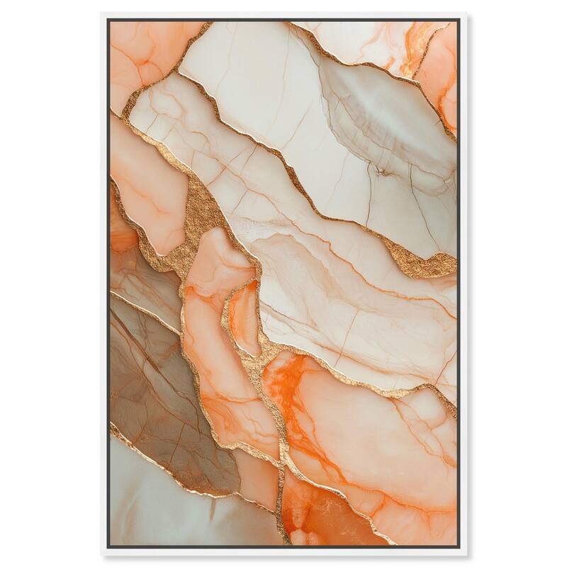 Peach Agate Flow Canvas by Art Remedy - 10" x 15" - White