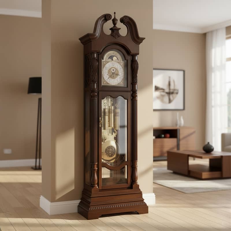 Howard Miller Lindsey Floor Clock - Cherry Bordeaux