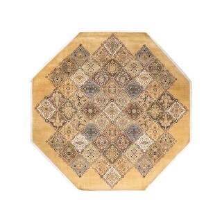 Overton Mogul Octagon One-of-a-Kind Hand-Knotted Area Rug - Yellow, 8' 1" x 8' 1" - 8 x 8