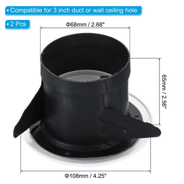 3" Round Air Vent 2pcs Ceiling Diffuser Grill Soffit Vent with Screen