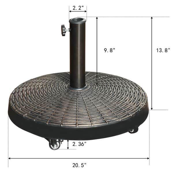 Free Standing Round Patio Umbrella Base with Wheels Bed Bath & Beyond